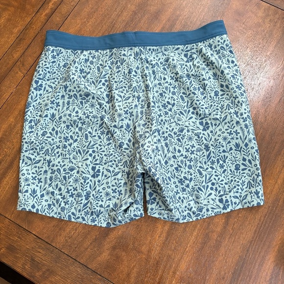 Taylor Stitch Bo Boardie Boardshorts Men 38  Green Sea Floral Print Stretch Zip - Picture 3 of 11